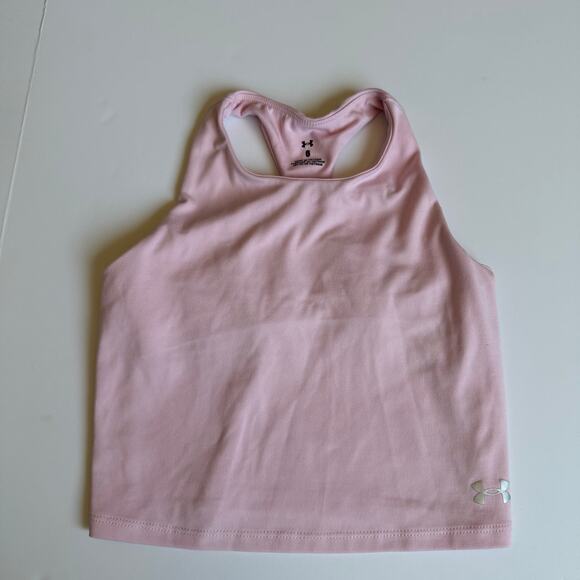 Under Armour Girls Pink Motion Crop Tank Top 6 - Picture 4 of 7